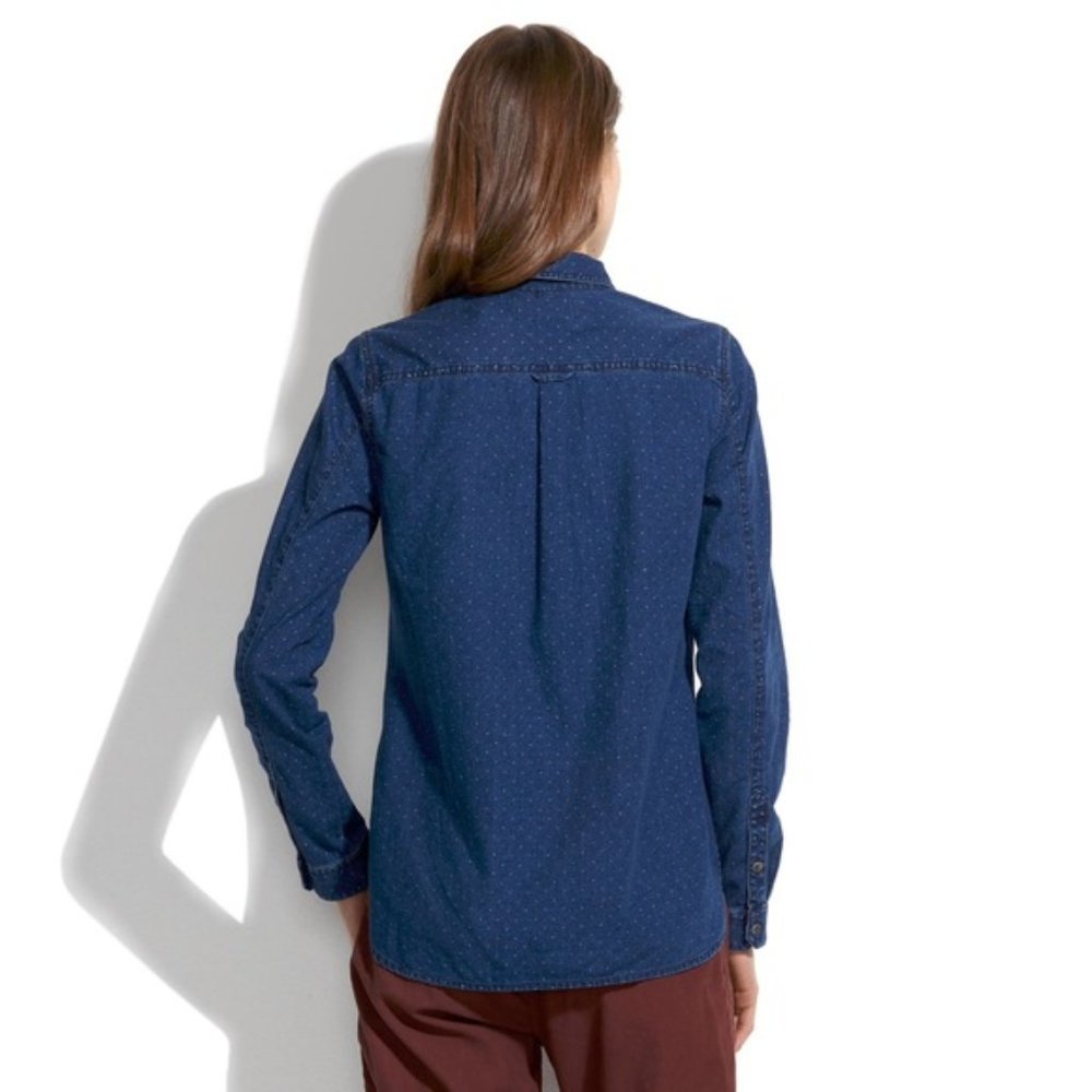 Madewell chambray pindot popover M - Picture 2 of 4